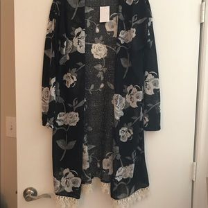NWT Rose Longline Cardigan