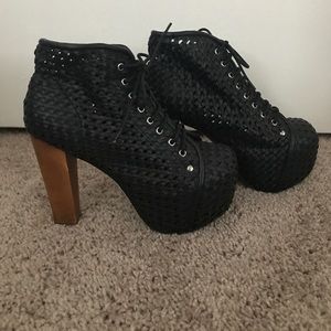 Jeffery Campbell Lita Basket Weave Platforms
