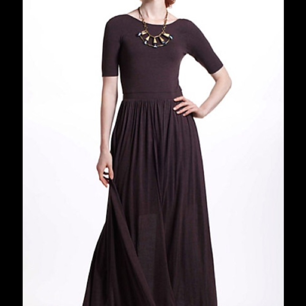 Bordeaux Brown Scoop Back Maxi Dress