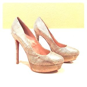 Charles  David Faux Snakeskin Print Heels