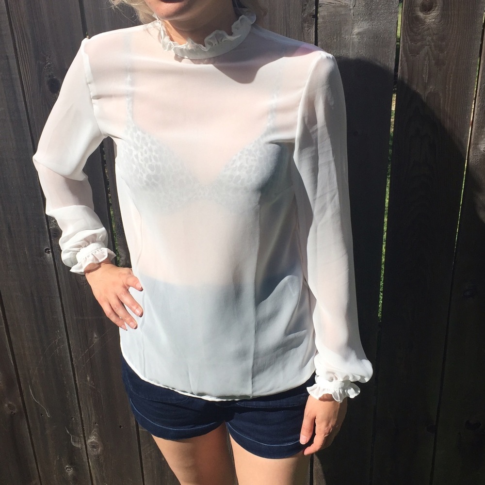 Asos open back white blouse