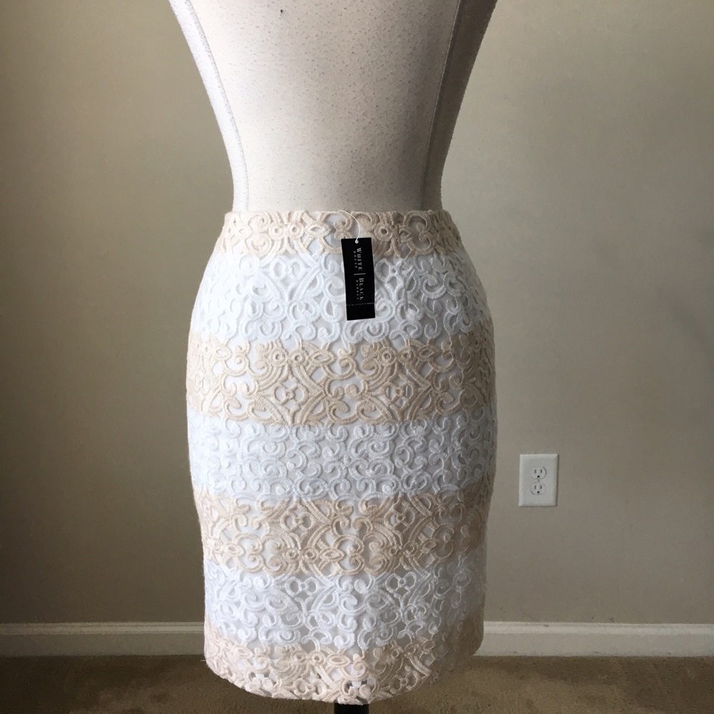 Striped lace pencil skirt - Picture 2 of 3