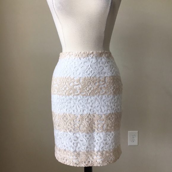 Striped lace pencil skirt - Picture 3 of 3