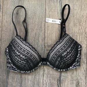 Victoria's Secret Black Laced Padded Bra