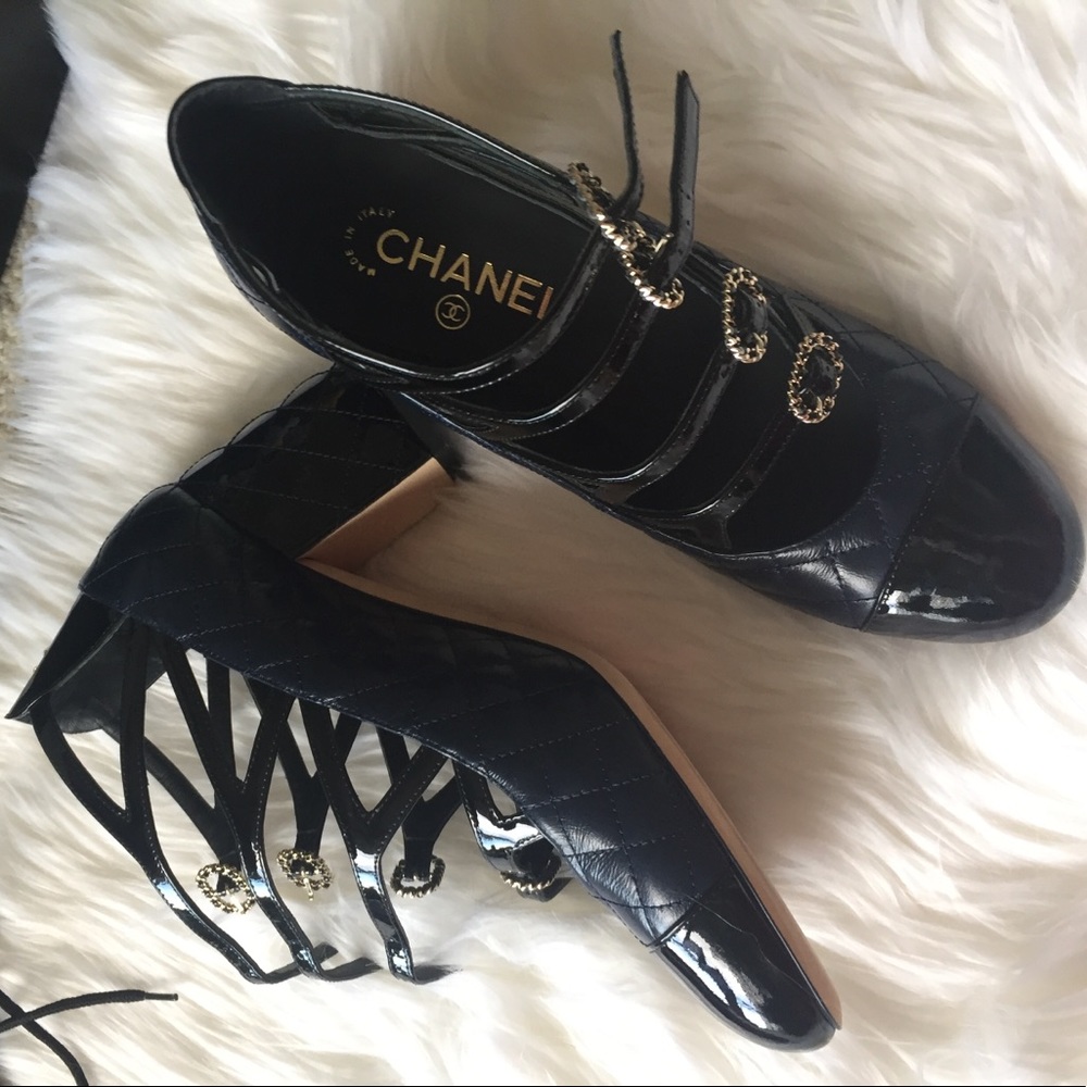Chanel strap pumps. Size fit 7