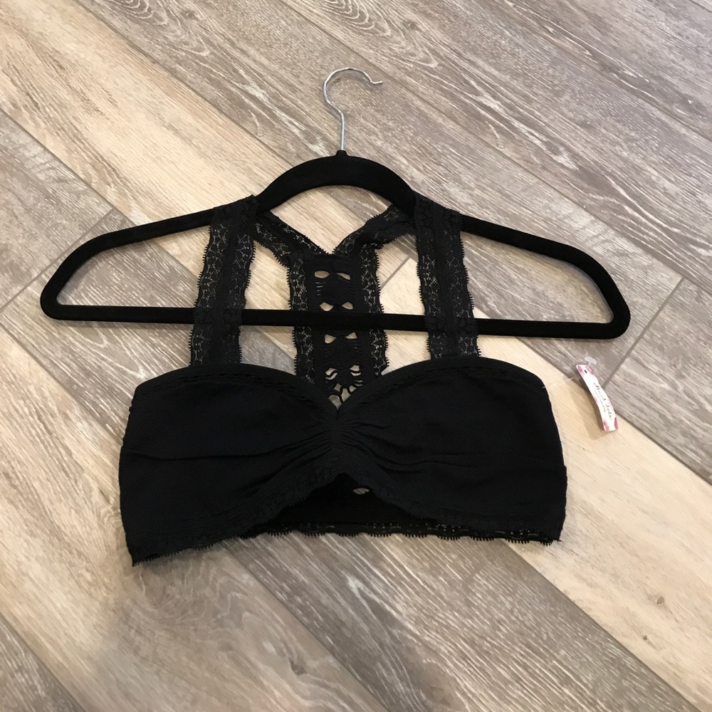 Black lace overlay bralette size S/M