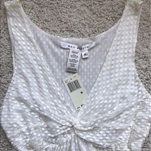 Max Studio creme white lace dress. Size medium.
