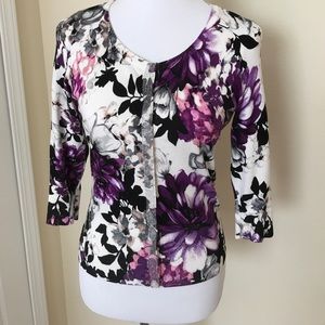 WHBM Purple Floral Sweater