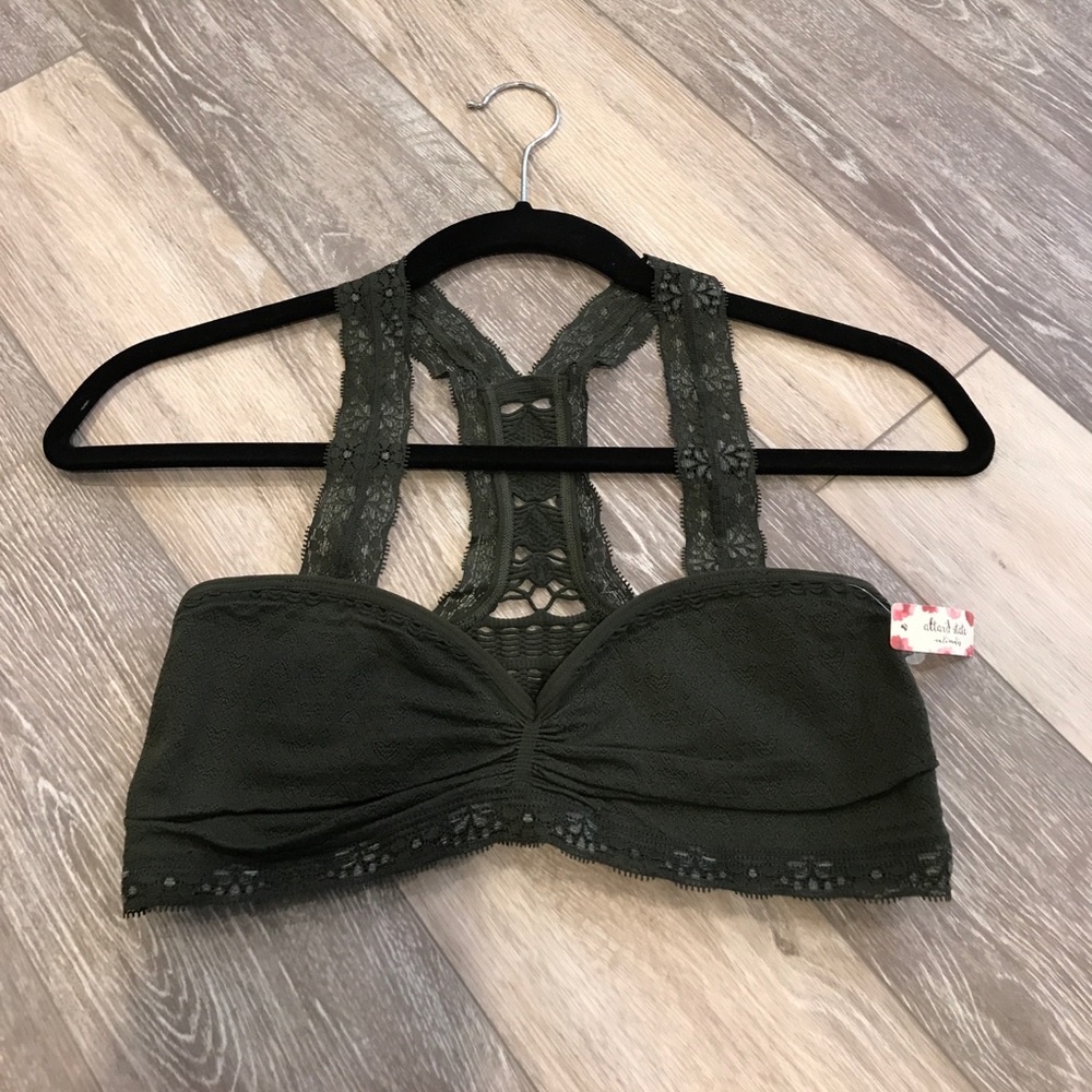 Olive lace overlay bralette size m/L