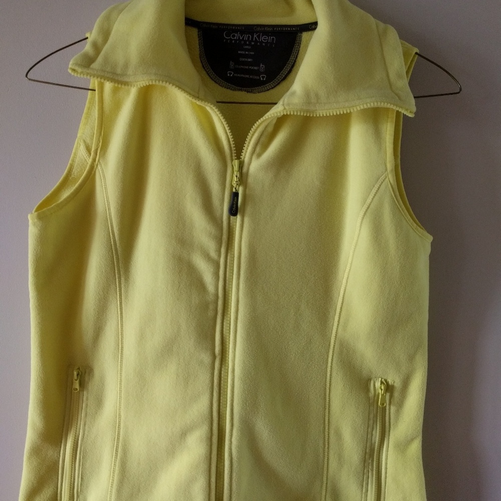 Yellow Calvin Klein fleece vest