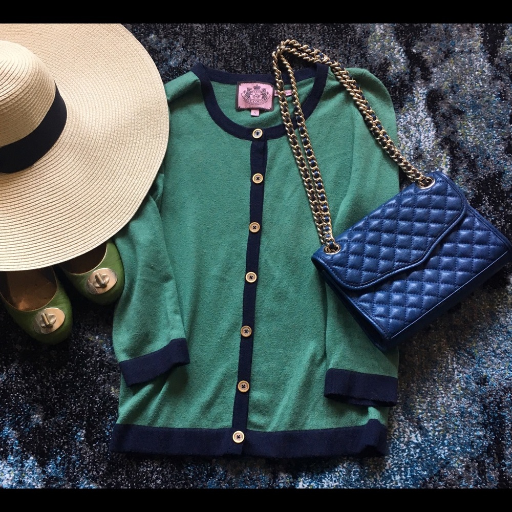 Juicy Couture silk/ cashmere cardigan sweater