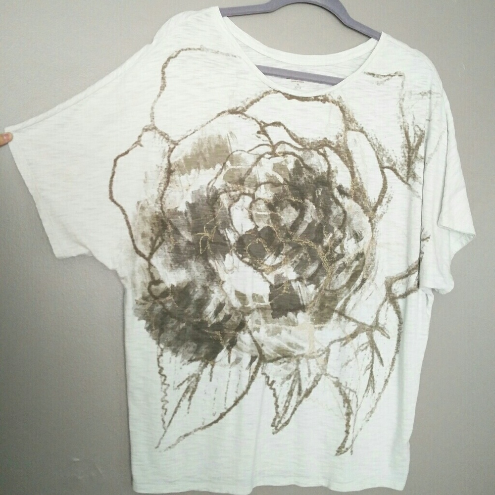 Cap sleeve cotton rose top