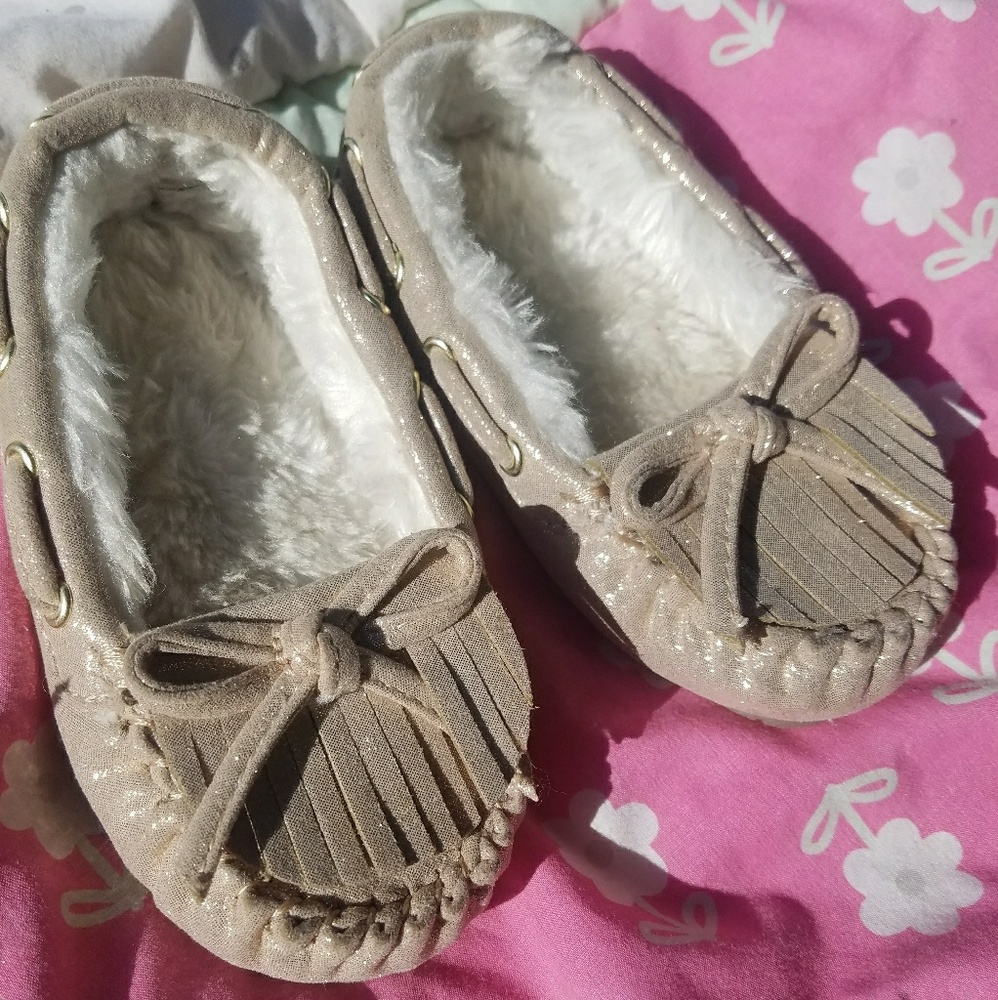 Gold Toddler Moccasins