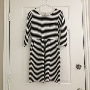 black and white stripe JCrew dress