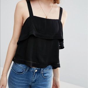 ASOS Crinkle Suntop with Lace Inserts