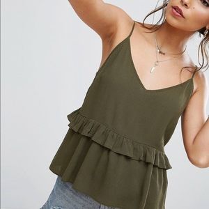 ASOS Crinkle Cami with Ruffle Peplum