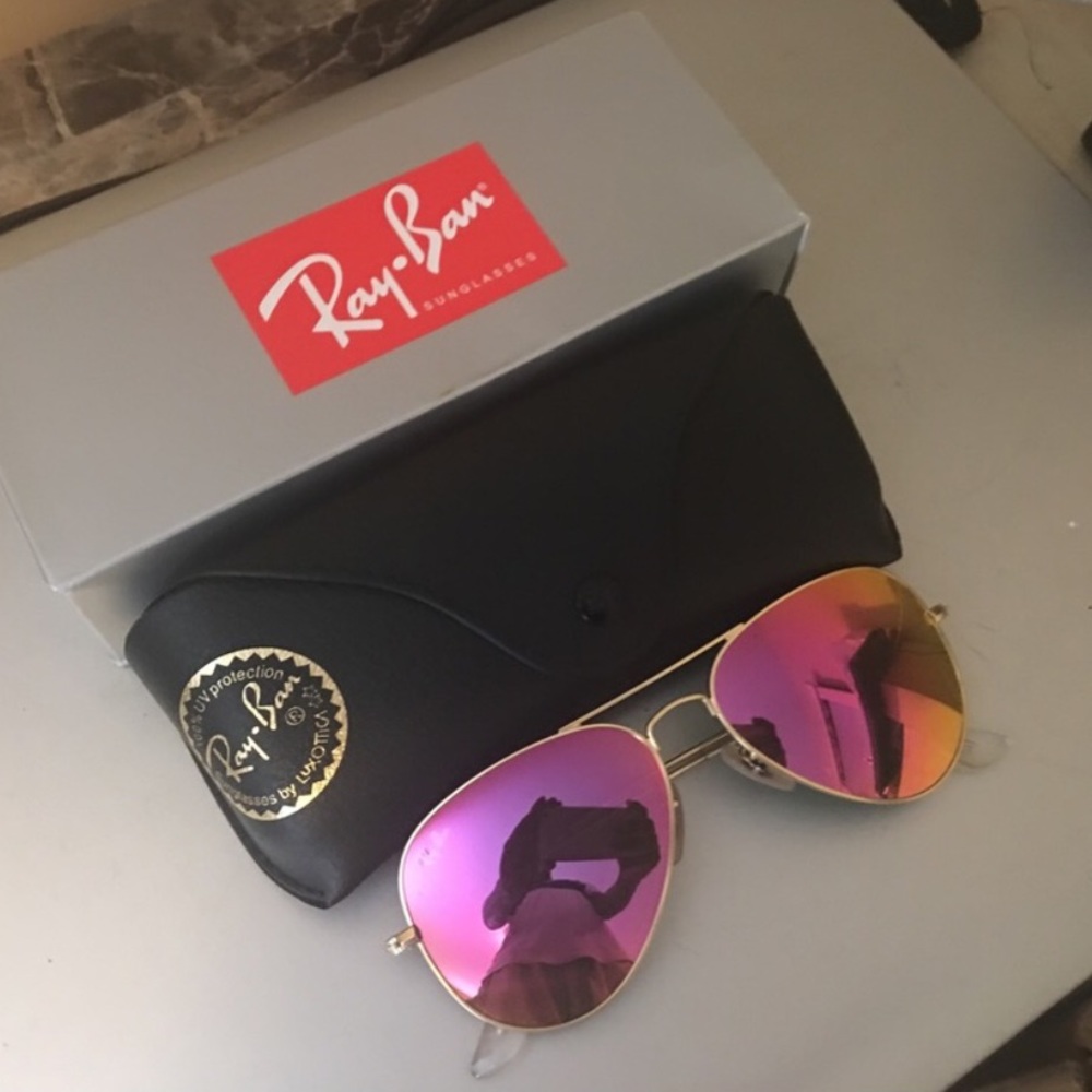 Pink Flash Ray Ban Aviators