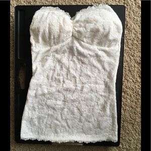 White lace tube top