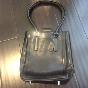 Black leather Coach purse