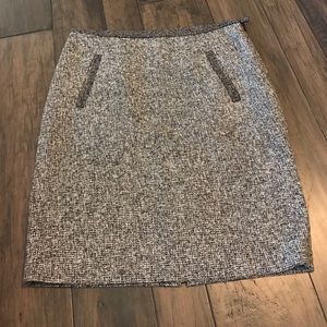 Grey Tweed Pencil Skirt, Sz 6
