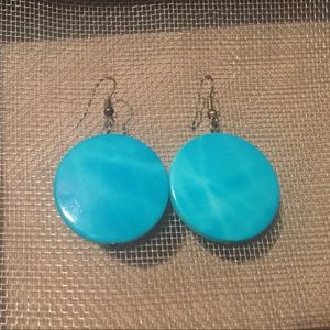 Turquoise colored earrings