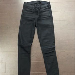 J Brand Black Coated Jeans