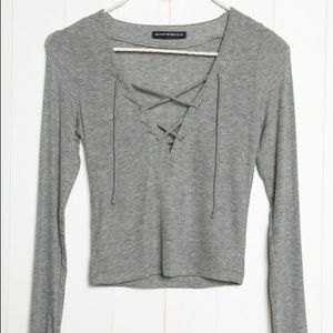 Brandy Melville Gray Josephine Top