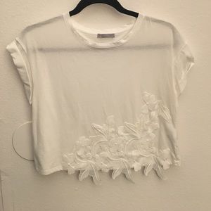 Zara T-Shirt with Floral Detail
