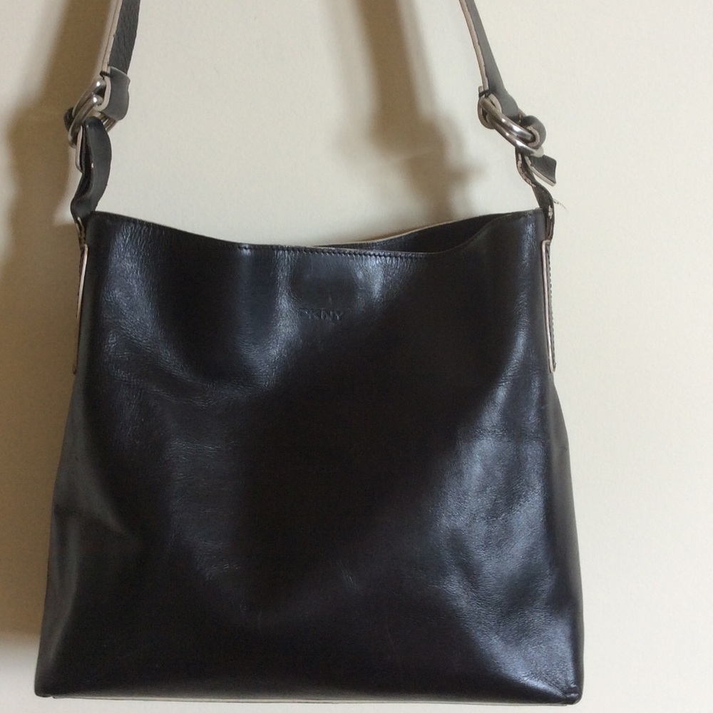 Black leather DKNY bag