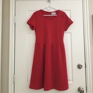 Simple short sleeve red dress