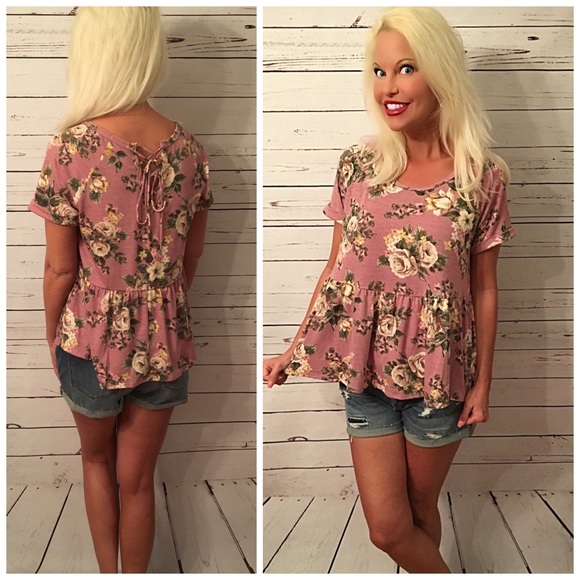 LAST ONE! 🌸So soft Mauve floral top - Picture 3 of 3