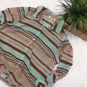 Daniel Rainn Striped Button Blouse