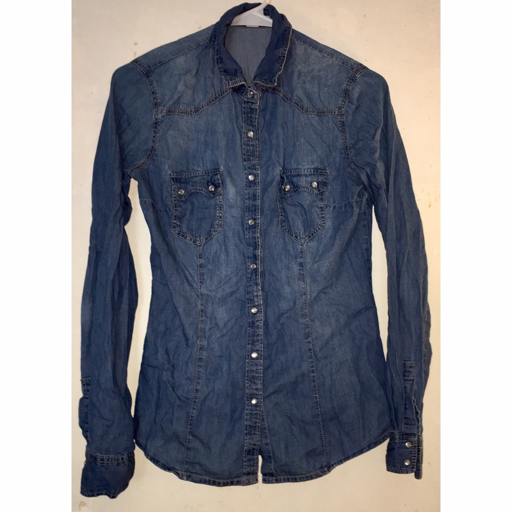 Button down jean top