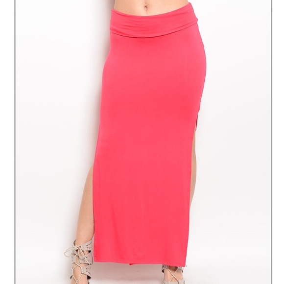 Cute Coral maxi skirt PRICE FIRM - Picture 2 of 4