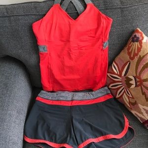Lululemon matching shorts and top