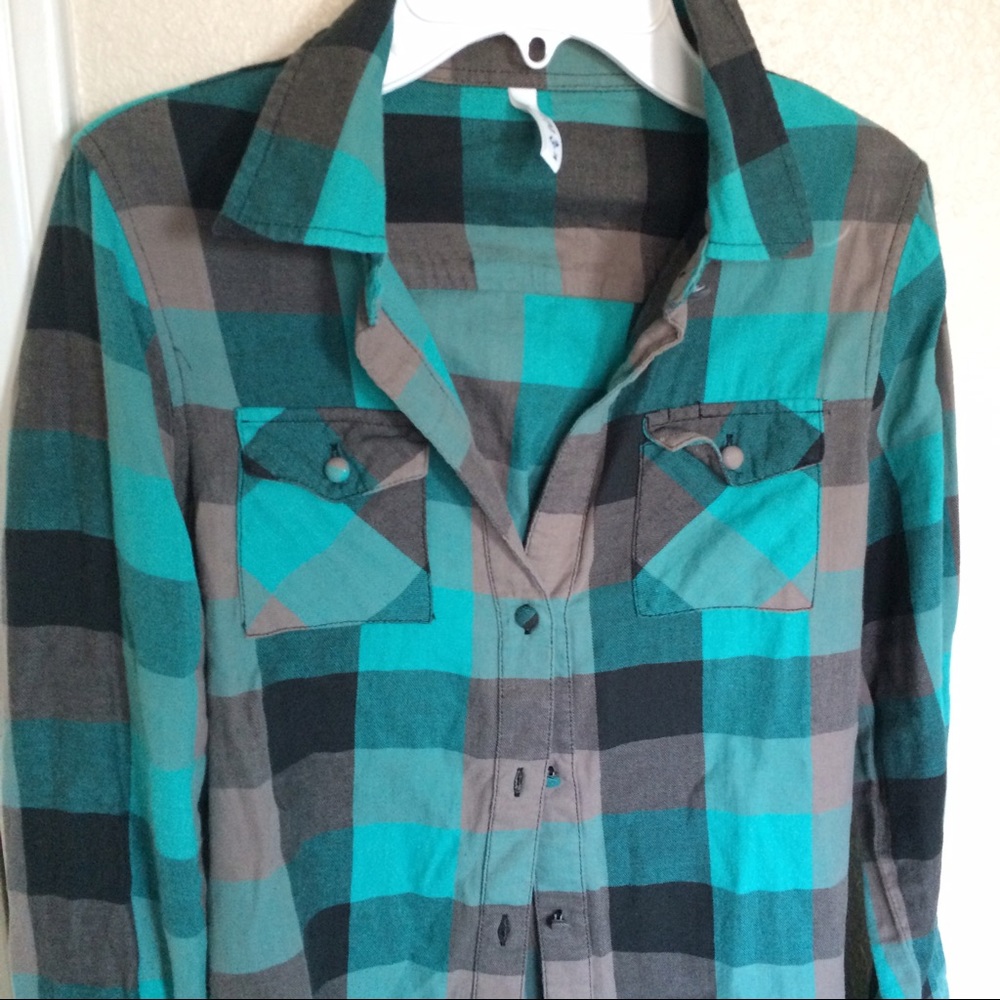 Teal flannel