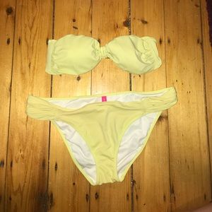 Victoria's Secret Yellow/Green Bandeau Bikini Set