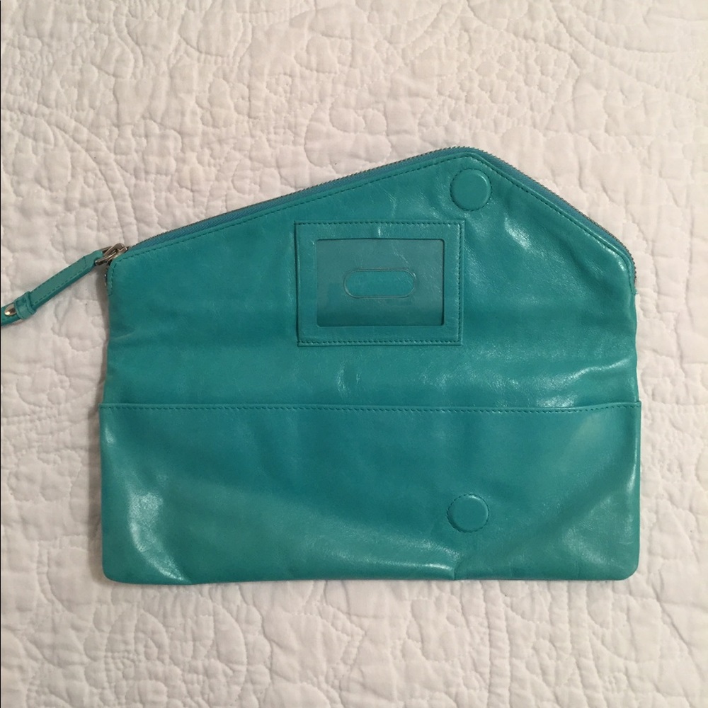 Hobo foldover clutch turquoise
