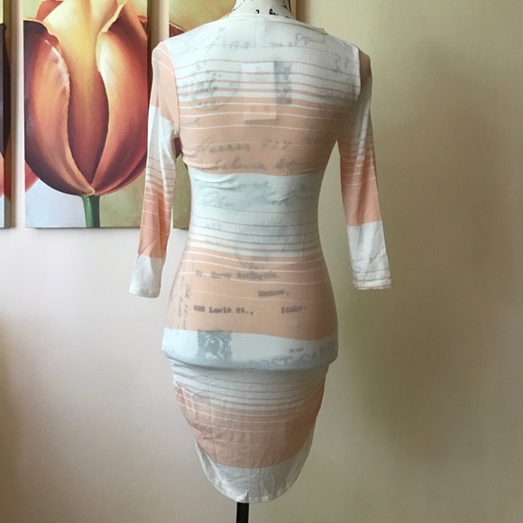 Blossom Apparel Peach & Ivory Striped Dress - Picture 4 of 8