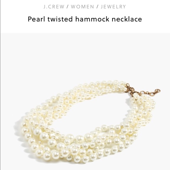 J. Crew Jewelry - JCREW  Pearl Twisted Hammock Necklace 5star Review