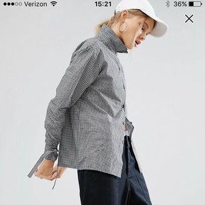 Tall fit gingham button up