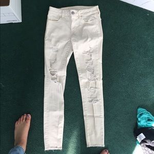 cream american eagle jeans