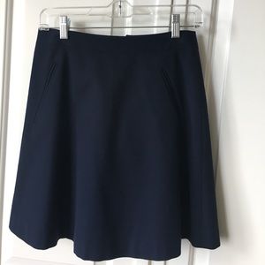 J. CREW Navy Flare Skirt (w/ Pockets!), Size 0