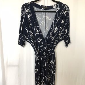 Banana Republic Navy Faux-Wrap Dress w/ Pockets