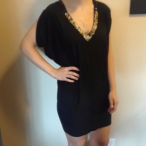 Black Velvet brand dress with gold sequins
