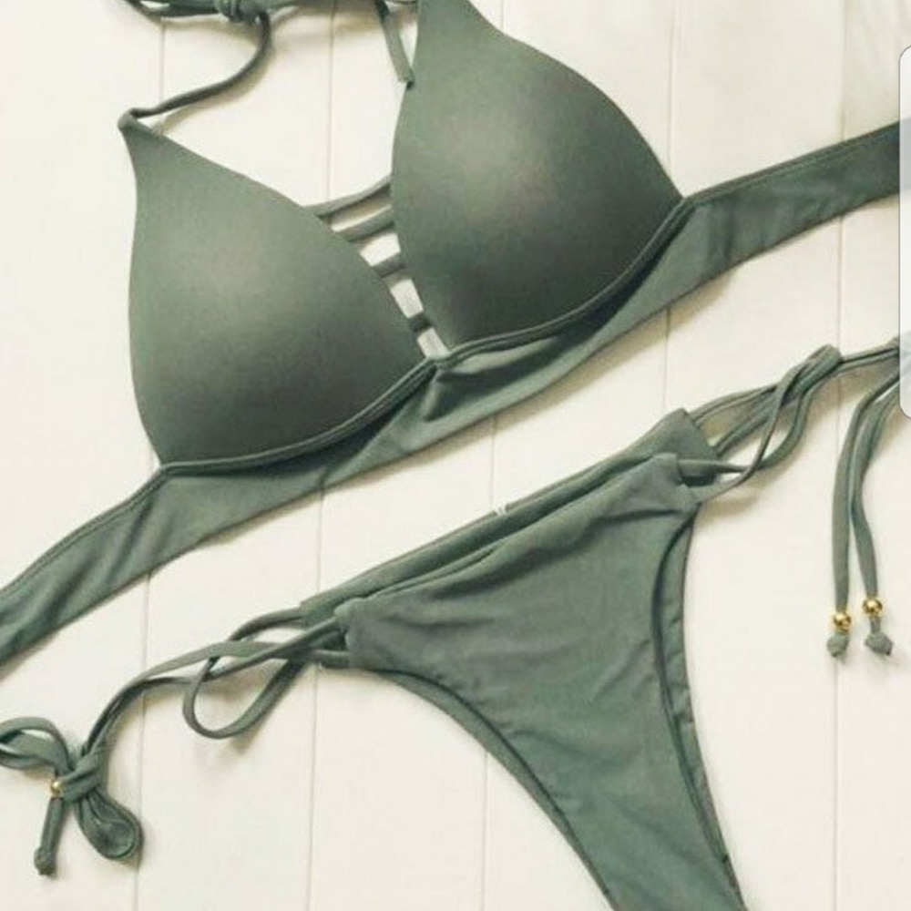 Push Up Lace Up Bikini Set