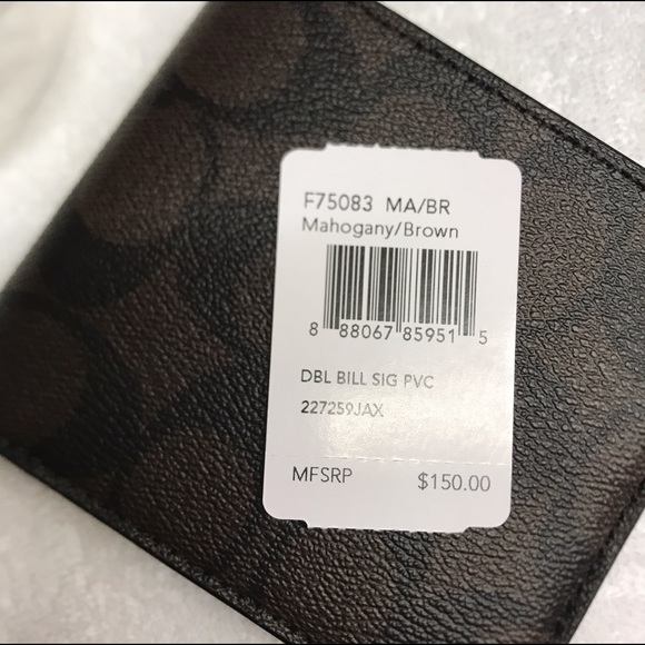 DBL BILL SIG PVC Mahogany brown wallet - Picture 3 of 4