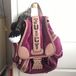 Vintage maroon velour Juicy Couture backpack