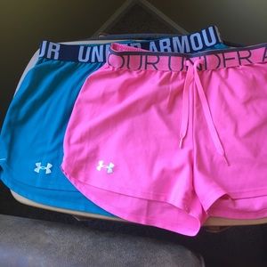 TWO PAIR of Under Armour loose fit shorts