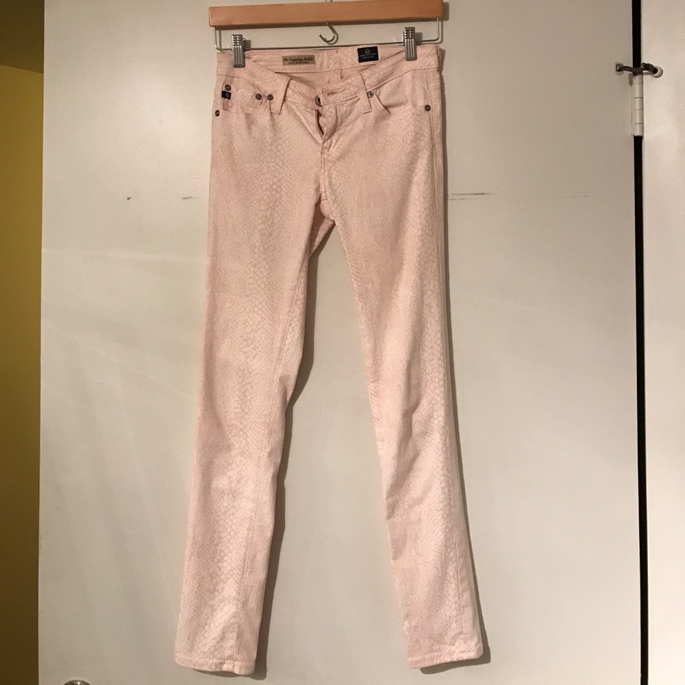 Pink Snake Print AG jeans